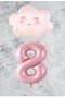 Age 8 Pink Number Cloud Foil Balloon Set