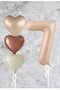 Best Sand Beige Heart Number Foil Balloon Set 7 Years Old