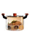 Borosilicate Glass Luxury Glass Pot with Wooden Handle 3000 ml (3 Liters)