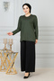 WOMEN'S MOTHER'S JERSEY 2-PIECE SET Stretch Fabric Long Sleeve Front Patterned Mother 'jersey Blouse Mother's Day Special Occasion (2 PIECES) - 2