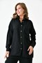 Women's Linen Fabric Pocket Detailed Shirt and Trousers Oversize Double Black Set 10277 - 5
