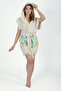 Hooded Vest Cotton Underwater Pattern Belted 1 Piece Unisex Muslin Fabric Multi-Purpose Bathrobe - 5