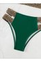 Women's Green Strapless Double Ring Rubber Detailed Lined High Waist Stylish Sea-Pool Bikini Set - 5
