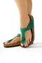 Risa Green Buckle Detailed Women's Flip Flops