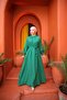 Women's Hijab Drawstring Collar Waist Belted Dress