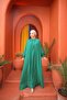Women's Hijab Drawstring Collar Waist Belted Dress - 6