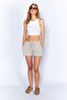 Antique Pale Effect Comfortable Cut Women's Shorts Stone MKW678854-01 - 6