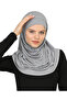 Two Pieces Ready to Wear Neck Collar Headscarf Shawl Ready Scarf Viscose - Gray