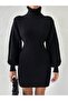 BLACK BALLON SLEEVE FULL FISHER KNIT DRESS - 3
