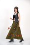 Khaki Green Fabric Long Winter Skirt with Removable Sides and Ornamental Detail - 2