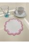 6-Piece Three Wrap Embroidery Pink Color Linen Presentation Napkin