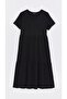 Maternity V-neck Straight Short Sleeve Cotton Maternity Dress - 5