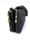 Women's Black 5 Compartment Shoulder and Crossbody Bag Messenger Bag - 5