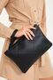 Women's Black Leather Quilted Clutch / Clutch Bag