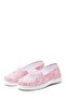 Floral Patterned Linen Baby Girl Ballerina Shoes-pink-f-485 - 2