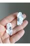 Floral Concept White Half Daisy Earrings - 4