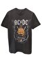 Unisex Rock Music Acdc Printed Gray T-Shirt