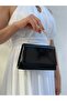 Women's Patent Leather Black Evening Dress Clutch Portfolio Chain Strap Handheld Wedding Engagement Evening Shoulder Bag - 3