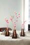 Flowerpot Patterned 3-Piece Wooden Mdf Decorative Vase, Living Room, Office Gift Ornament - 3
