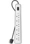 6 Way/6 Plug Surge Protection Strip With 2 Meters Cord Length - Heavy Duty Electrical Extension - 6