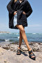 Mati̇ Women's Black Genuine Leather Sandals with Buckle - 4