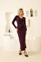 Stone Detailed Fishnet Evening Dress - 2