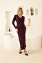 Stone Detailed Fishnet Evening Dress