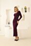 Stone Detailed Fishnet Evening Dress - 3