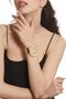 Women's Lacquer Gold Color Plated Adjustable Open Band Spiral Figured Bracelet