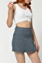 Whatsup Pleated Mini Shorts Skirt - Gray - 6