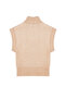 Beige Soft Textured Stand Collar Zippered Regular Knitwear Vest Twoaw25Ye00033 - 7