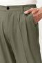Haki Pileli Klasik Baggy Fit Kumaş Pantolon TMNSS24PL00024 - 5