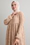 Beige Patterned Tasseled Embroidery Dress - 2