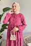 Fuchsia Embroidery Dress - Patterned and Tassels - 2