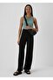 Black pleated women's trousers