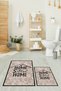 Digital Washable Non-Slip Home Sweet Written Double-Sided Bathroom Carpet Mat Toilet Set - 6