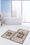 Digital Washable Non-Slip Home Sweet Written Double-Sided Bathroom Carpet Mat Toilet Set - 4