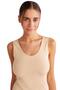 Cotton Thick Strap Basic Singlet Tan Tank Top - 2