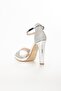 High Heel Women's Evening Dress Silver Color Shoes - 5