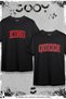 King Queen Printed Lover Couple Combination Black Oversize Tshirt Set of 2