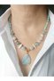 Moonstone, Mother-of-Pearl, Crystal Quartz Natural Stone Designer Necklace
