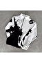 معطف واق من المطر وسحاب مطبوع باللون الأبيض للجنسين