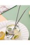 Set of 6 Stainless Chrome Straw Cocktail Bar Spoons and Cleaning Brush, Cocktail Stirrer, Silver Color - 2