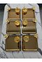 2 Different Models Gold 6-Piece Steel Square Presentation Tray and Butterfly Macaron Holder