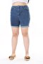 Plus Size Blue Denim Shorts - 5 Pockets, Lycra 65N38126 - 6