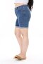 Plus Size Blue Denim Shorts - 5 Pockets, Lycra 65N38126 - 7