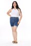 Plus Size Blue Denim Shorts - 5 Pockets, Lycra 65N38126 - 5