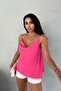 Pink Adjustable Strap Collar Blouse - 5