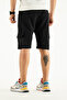 Men's Black Breathable Lycra Fabric 5-Pocket Outdoor Capri Shorts - 6