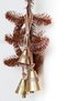 X Den.interiors Christmas Tree Ornament Set 3 Pieces Gold Color Bells with Velvet Ribbon Tied Pine Tree Ornament - 3
